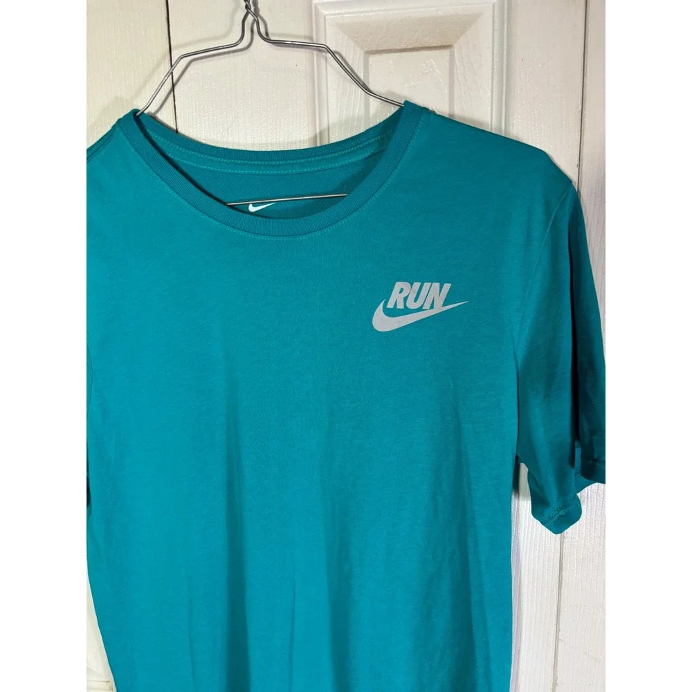 Nike The Nike Tee Run Dri Fit Athletic Cut Teal‎ Green T-Shirt Womens S